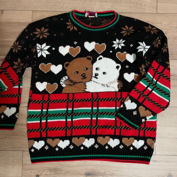 Vintage Adele Knitwear Christmas Sweater Womens USA - Picture 1 of 6